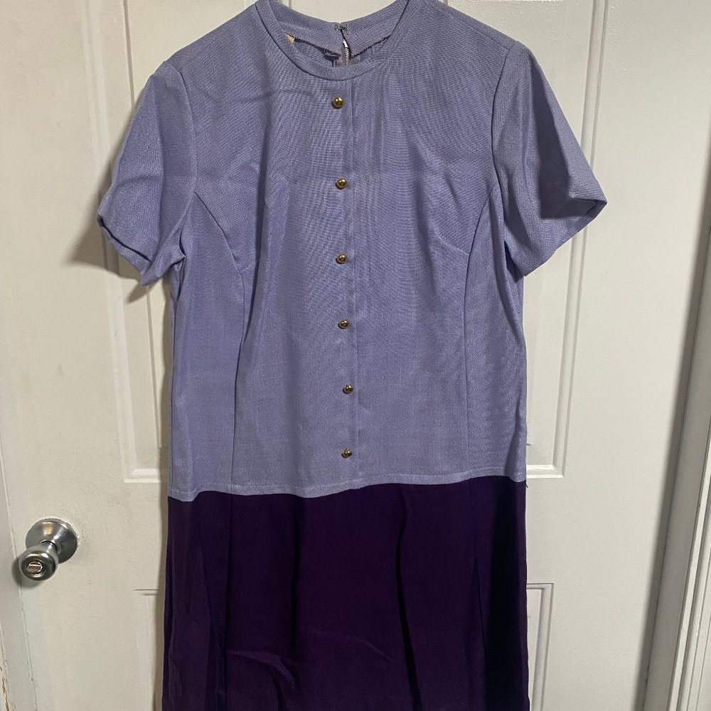 Vintage Women's Dress Size 16T 50/50 Polyester / Rayon Periwinkle / Purple